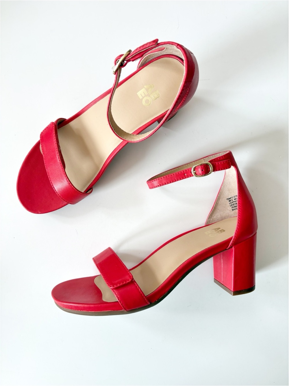 ABEO || Tempo Strap Metatarsal Heeled Sandals Orthotic Comfort Napa Red 8.5